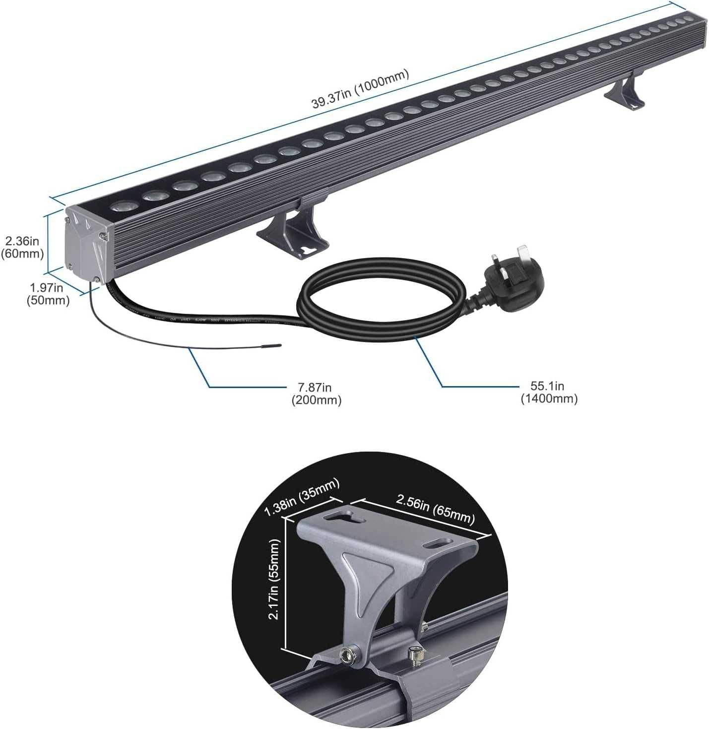 Yasotek LED 144W RGBW+5000K пейзажна линейна стенна светеща лента