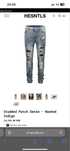 Blugi hesntls Studded Patch - Washed Indigo marimea 32