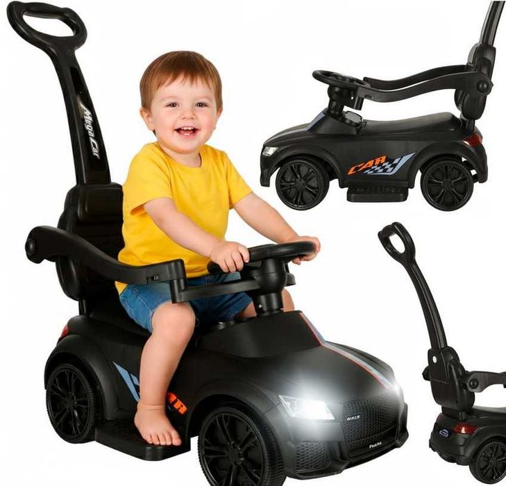 Детска кола за бутане - буталка с родителски контрол светлини и звуци