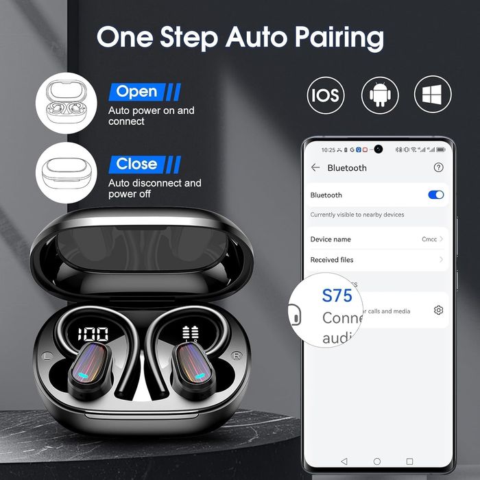 Безжични слушалки OYIB S75 True Wireless Hi-Fi звук, до 40 часа работа