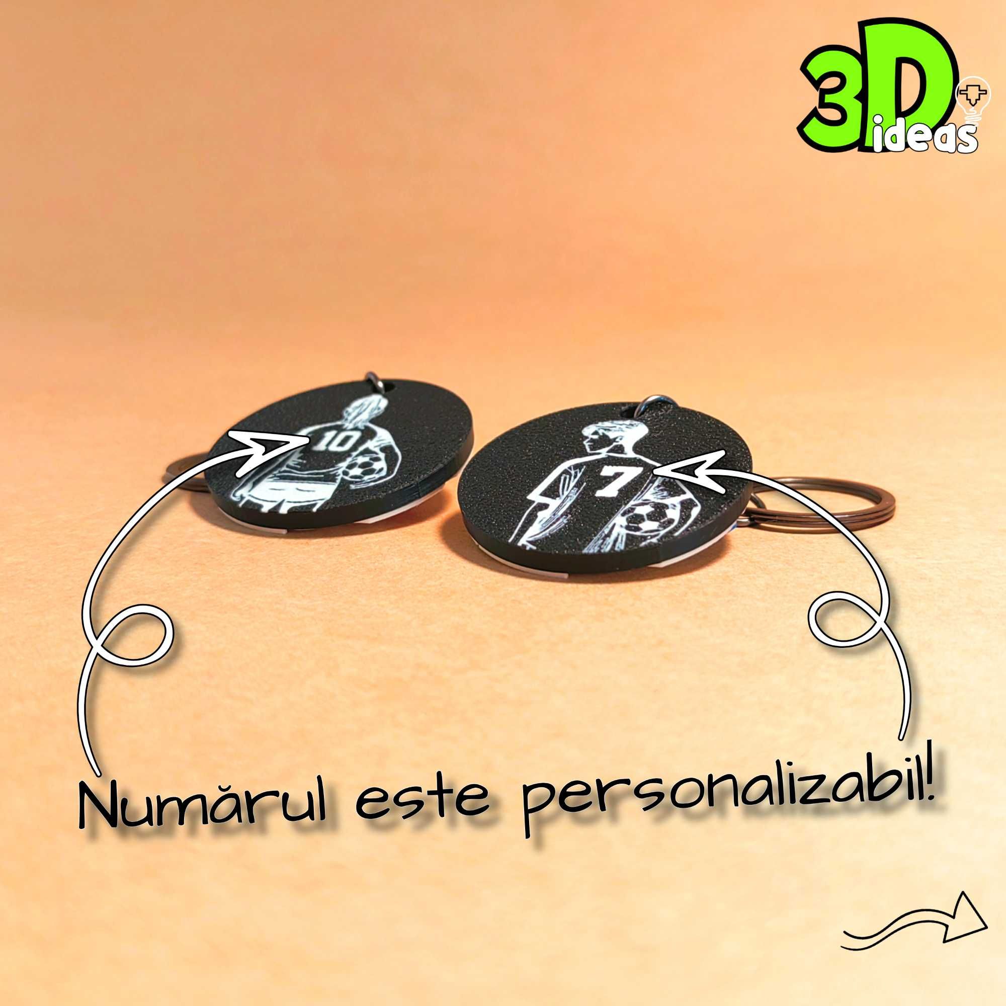 Breloc fotbal personalizat cu nume