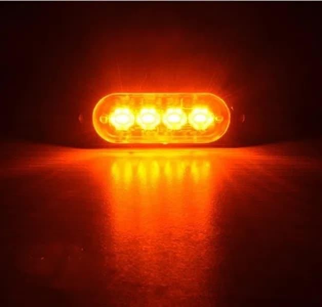 Аварийна Лампа  4 LED За Пътна Помощ, Жълта Блиц Светлина, Мигаща! ...