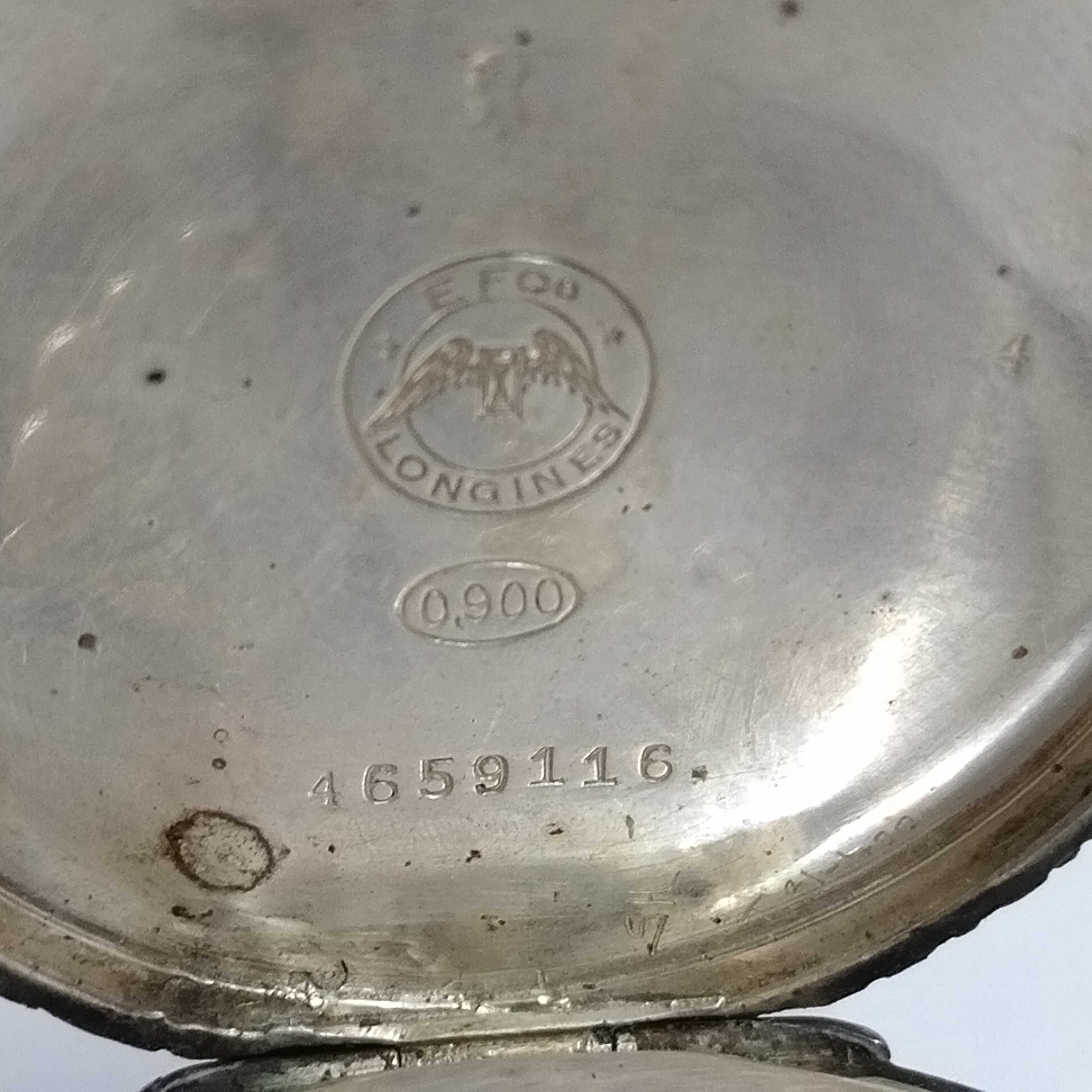 LONGINES джобен часовник, сребро/Silver 0,900, работещ, много рядък