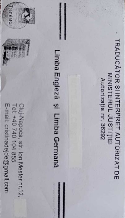 Traduceri acte auto din germana si engleza. 50 lei