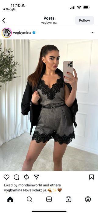 Дантелен костюм сет