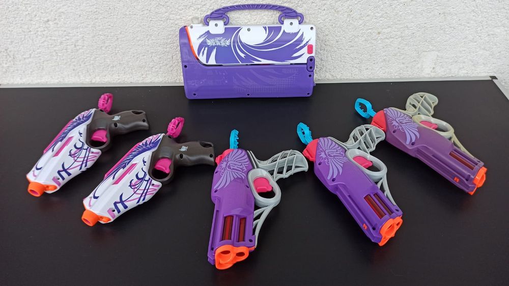Set lot NERF REBELLE fetițe fete pistol shotgun blaster pistol