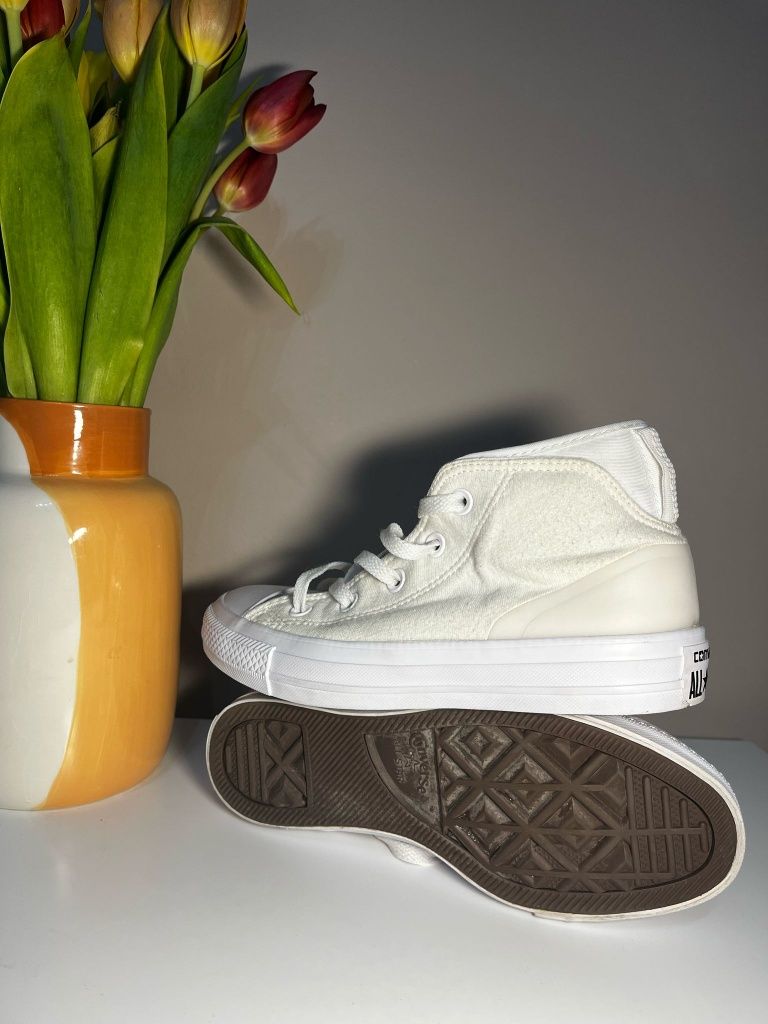 Converse Chuck Taylor 159547C Side Street Mid New 36 Rare White