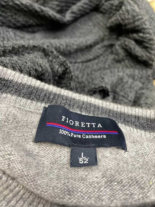FIORETTA размер L мъжки кашмирен пуловер 100% КАШМИР сив