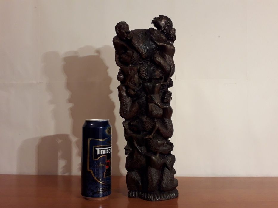 Statueta Africana Makonde – Sculptura Veche in Lemn de Abanos