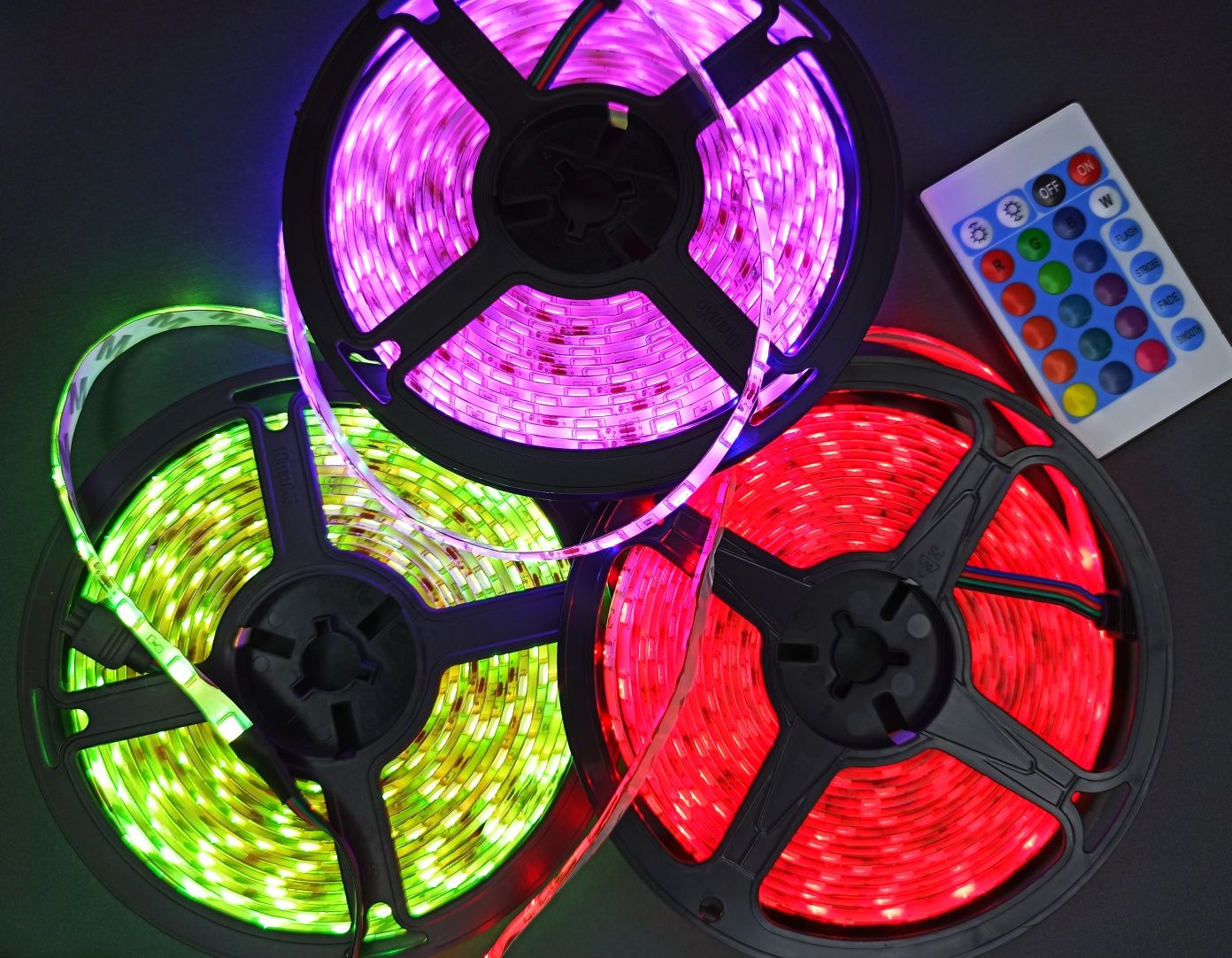 Акция Светодиодная лента RGB 16 цветов 5 метров Цветная подсветка
