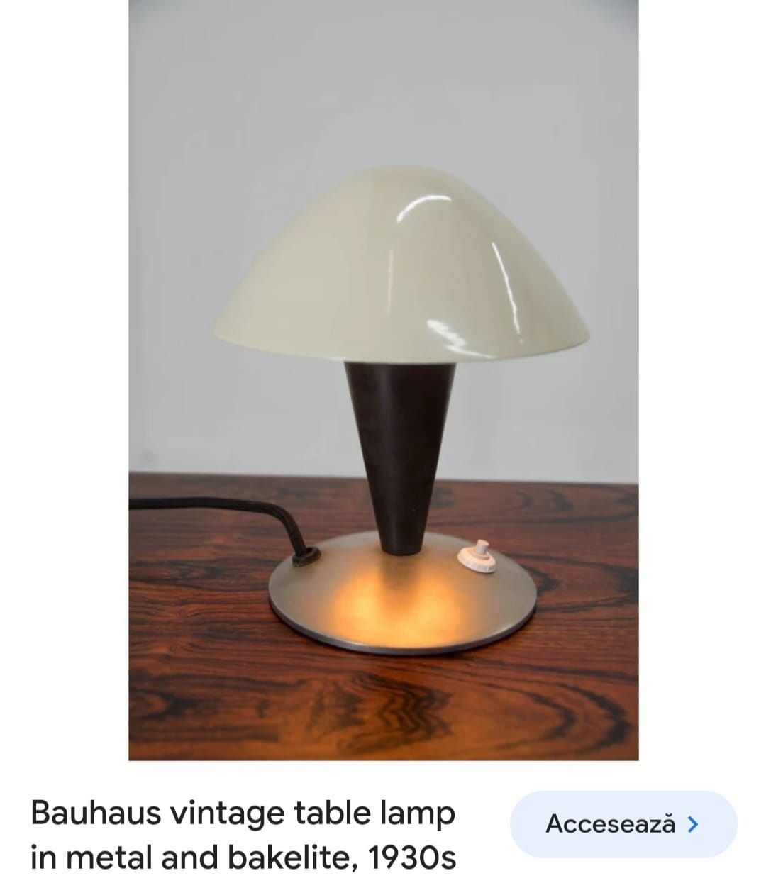 Lampa veioza veche Elba în stilul celor Bauhaus