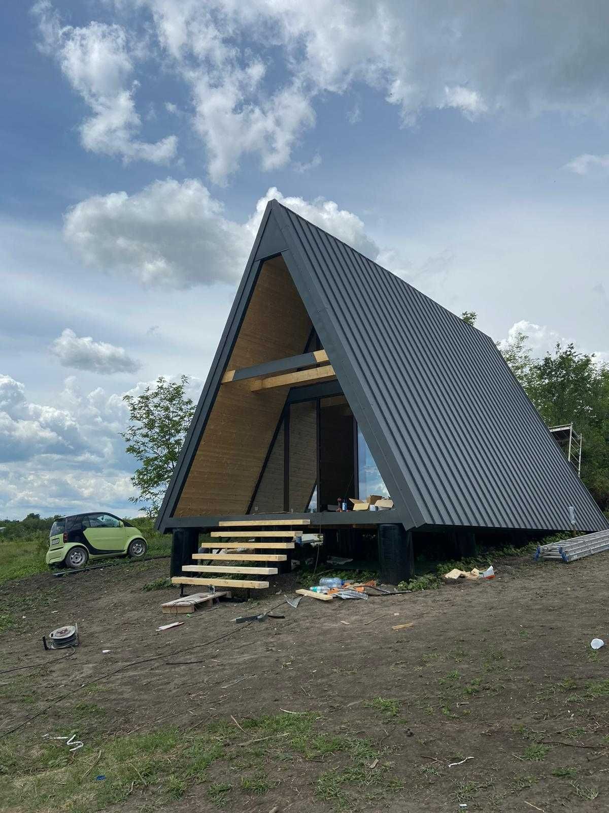 Casa, cabane A-Frame, foisoare si terase din structura de lemn