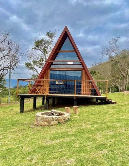 Cabana stil A-Frame, Casa, Foisoare si Terase din structura de lemn