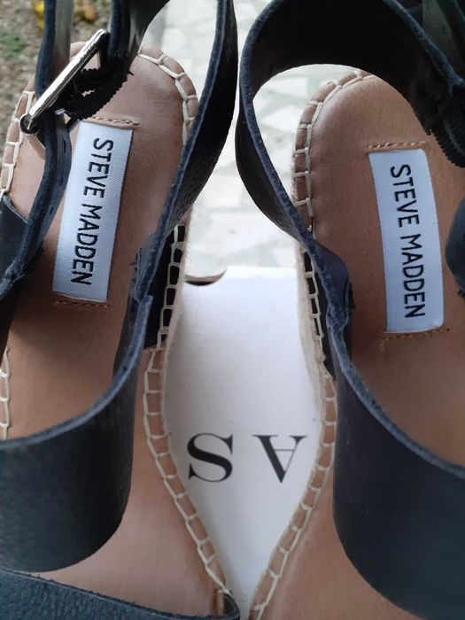Sandale Piele naturală Steve Madden NOI talpă de cânepă iută împletită