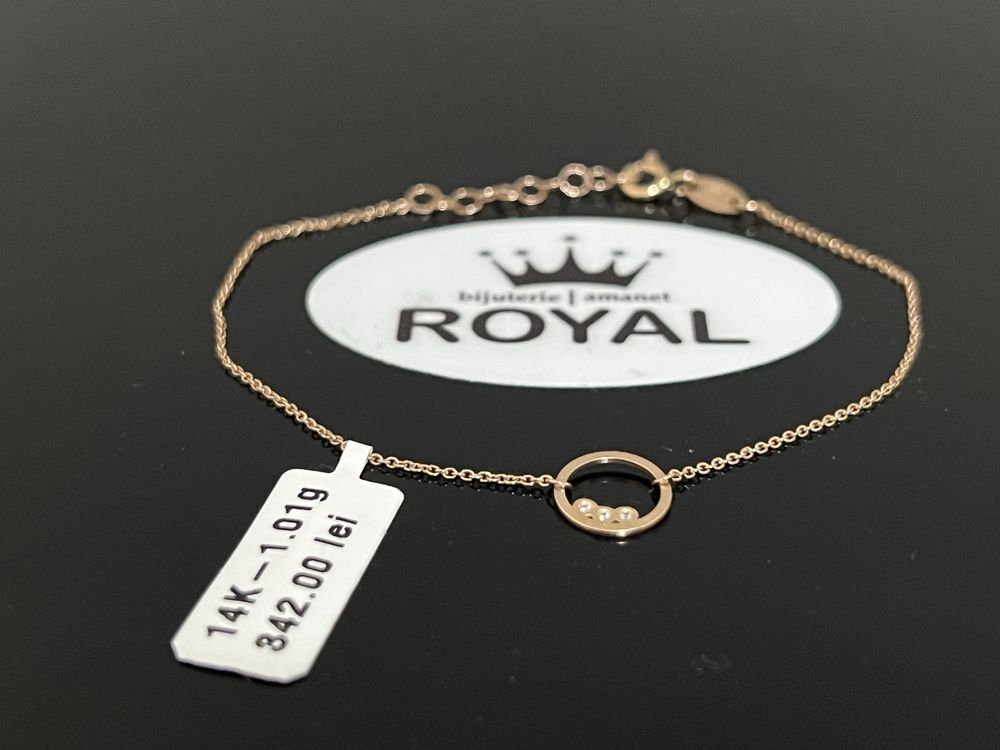 Bijuteria Royal CB : Bratara dama aur rosu 14k 1,01 grame