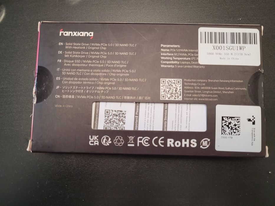 Pcle gen5 M.2 NVMe SSD 1TB