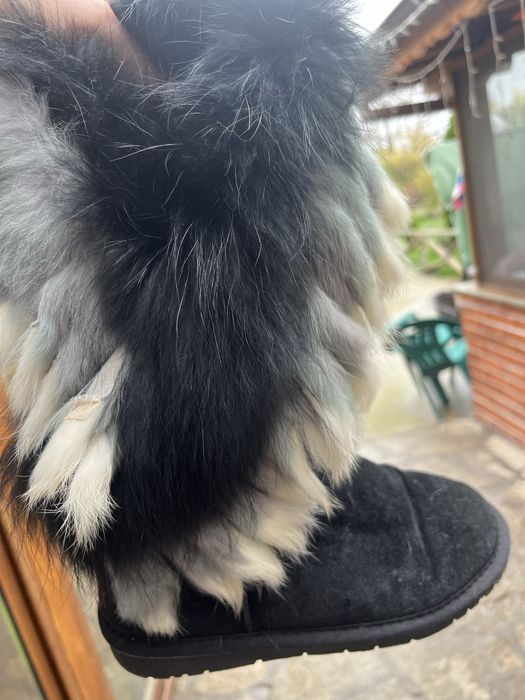 Апрески естествин велур и косъм лисица