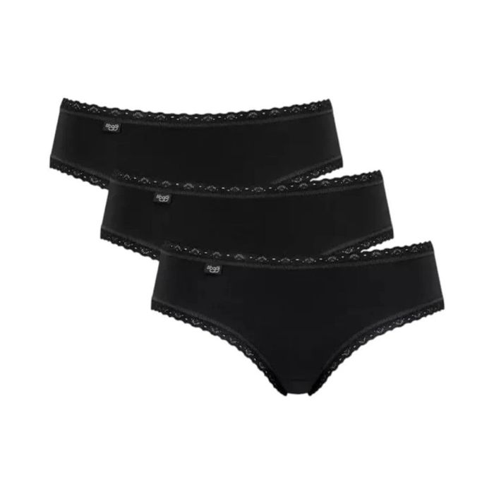 Set chiloti hipster dama, 3 buc, Sloggi, negru, 38