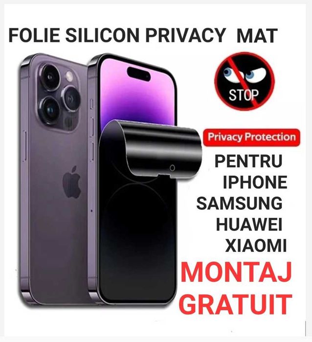 Folie Silicon Privacy Mata Anti-Spy Samsung S21 S22 S23 S24 Plus Ultra