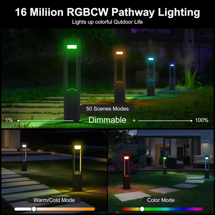 Смарт външна лампа Yotivki, RGBCW LED, приложение, дистанционно, IP65