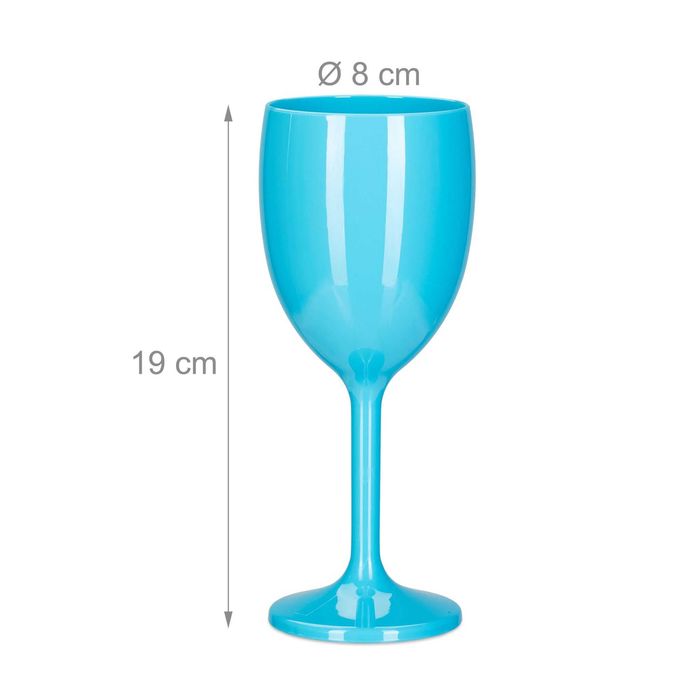 Set 12 Pahare vin din plastic incasabile 250 ml reutilizabile turcoaz