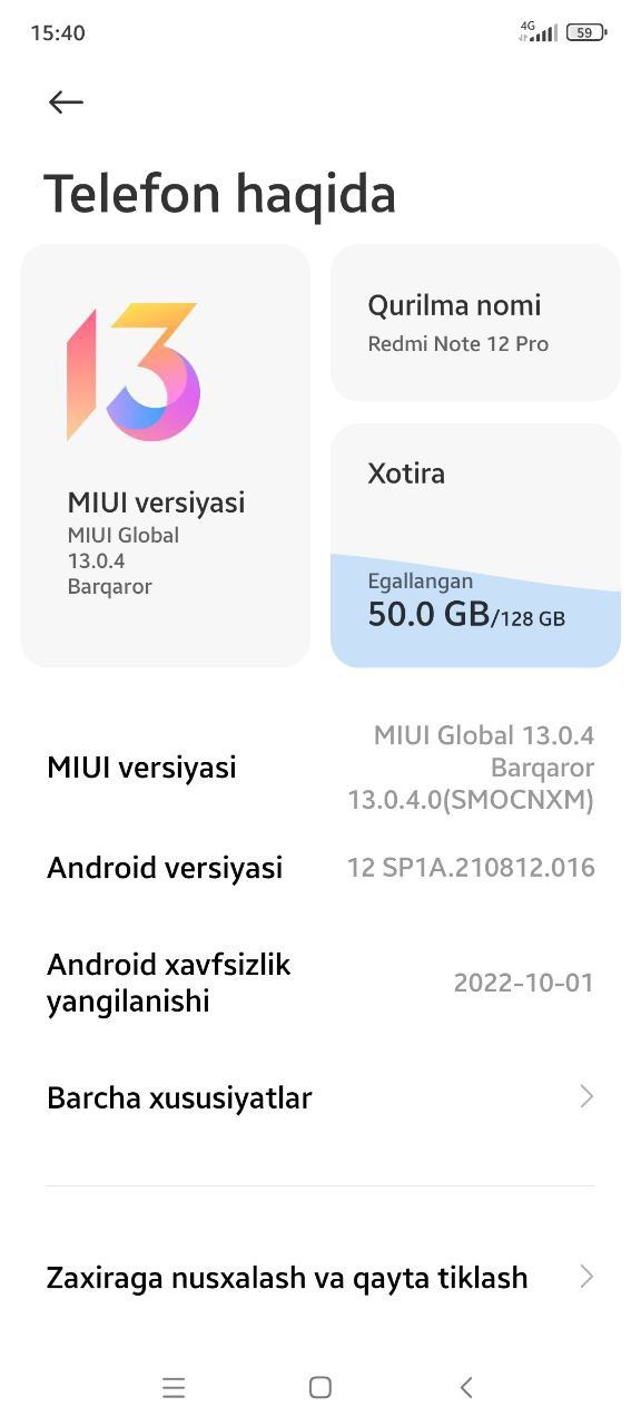 Redmi not 12 pro global