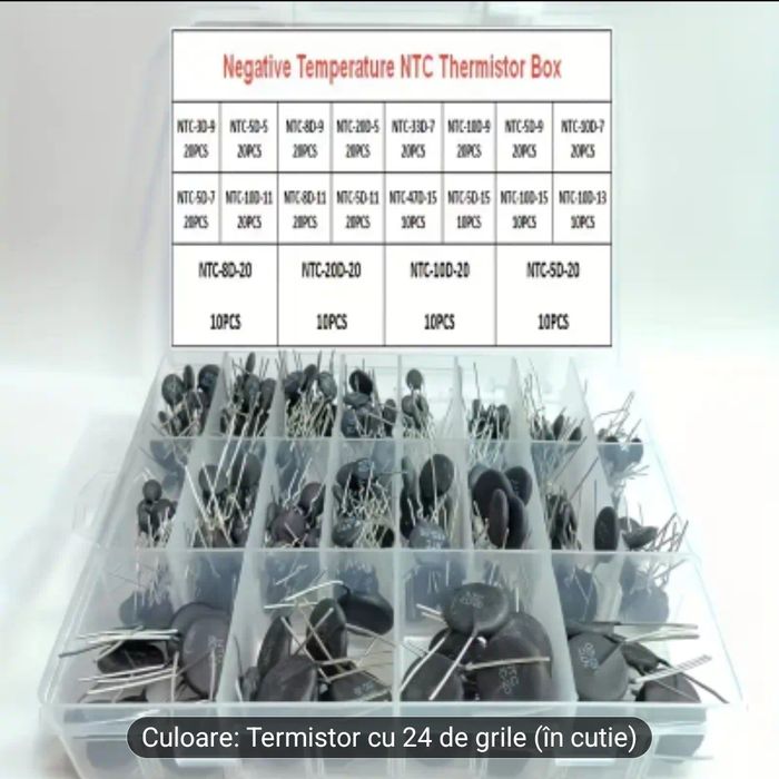 Termistore NTC,pentru temperaturi negative,cutie cu toate modelele