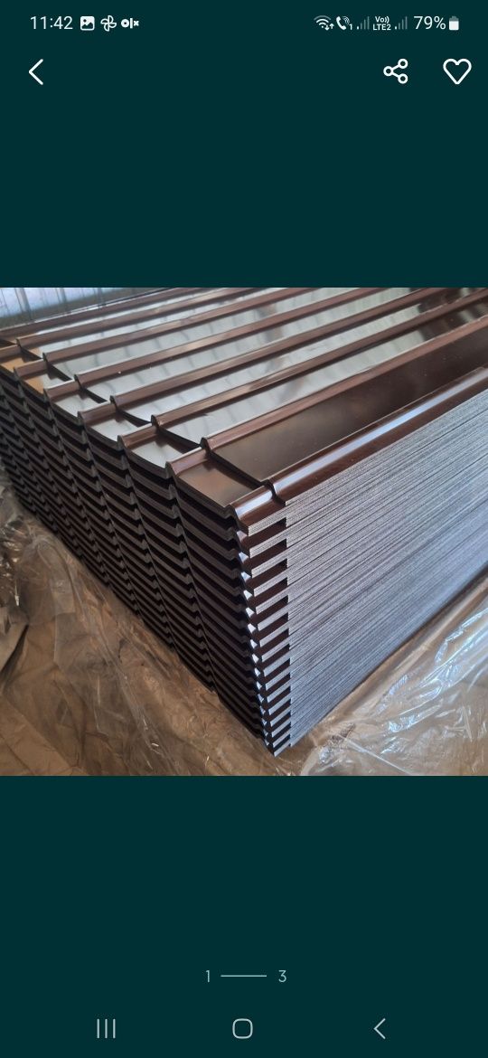 Nou Tablă Cutata colorat și zincat
Dimensiuni 190/90/0.2 maro 10 lei m