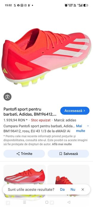 Ghete fotbal adidas crazyfast
