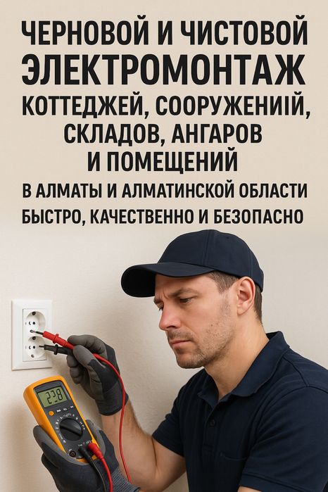 Электрик черновой чистовой электромонтаж квартиры коттеджей складов