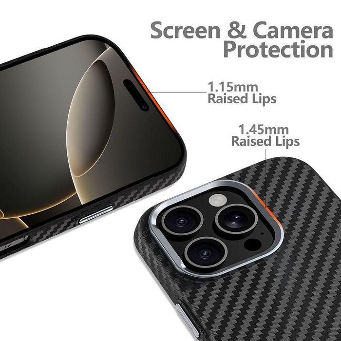 Калъф techsuit carbonhalo magsafe за iphone 17 pro max в черен цвят