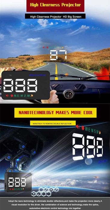 Нов Прожектор Километраж за Стъкло Head-UP Дисплей малък -8344