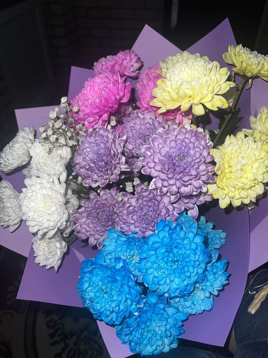 Свежий букет хризантем