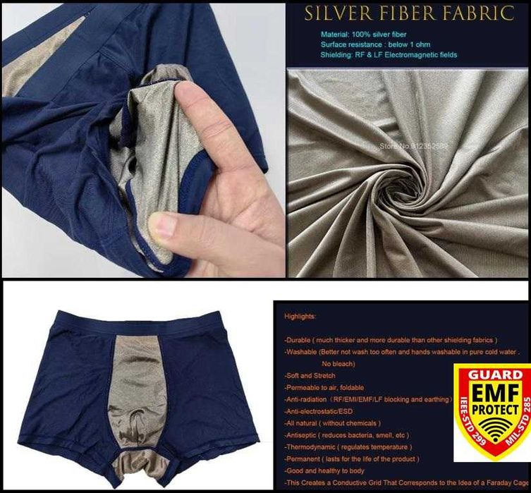 Антимикробно Бельо Сребърни Нишки АнтиРадиационна Защита 5G EMF EMP RF