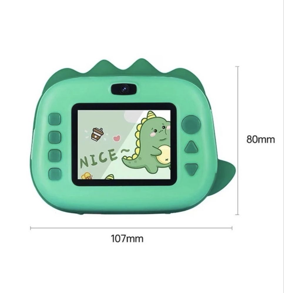 Camera pentru copii foto video, cu imprimare imediata, verde, NOUA