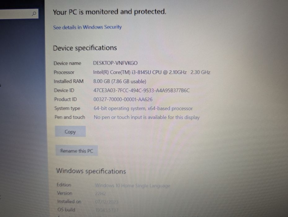 Лаптоп Dell Vostro 3580
