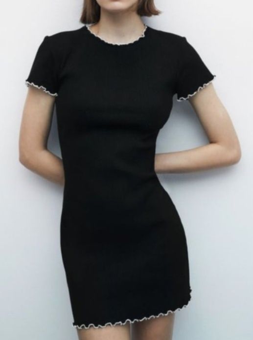 Черна мини рокля Zara