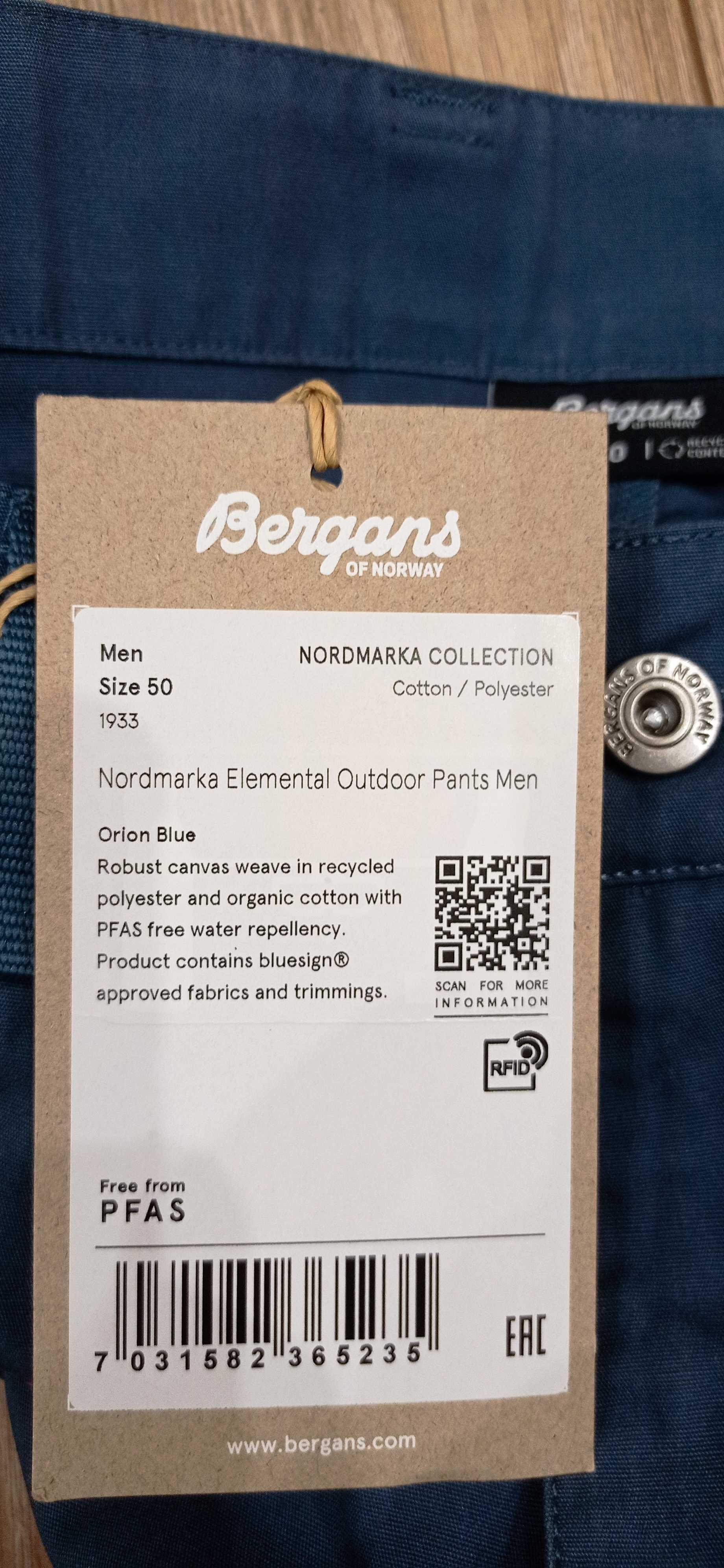 Панталон Bergans Nordmarka Elemental Outdoor, размер 50 (L)