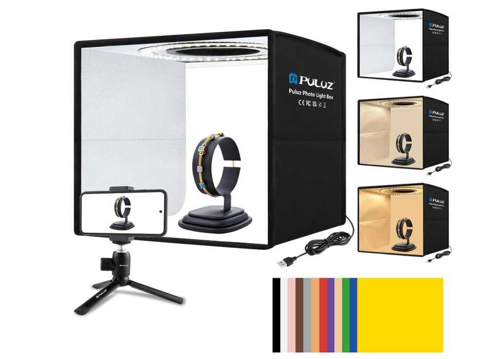 PULUZ 25 cm Cutie mică de fundal studio foto, pliabilă, portabilă