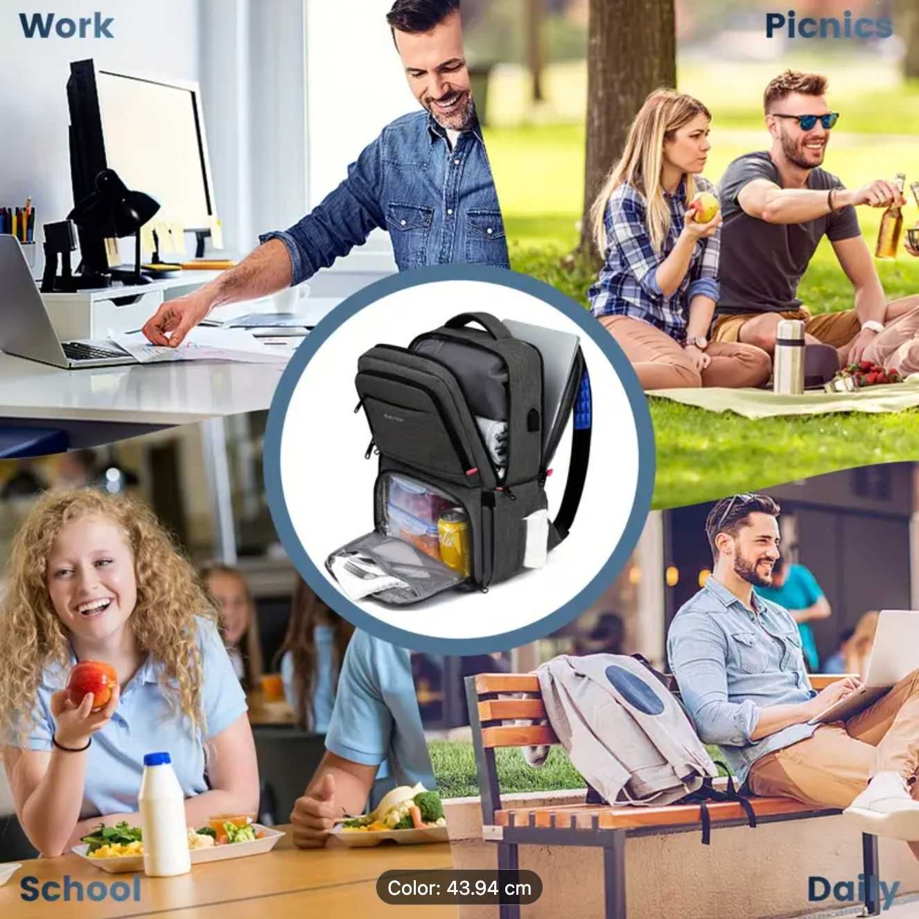 Sumka Universal katta sig'imli ovqat va kompyuter sumkasi