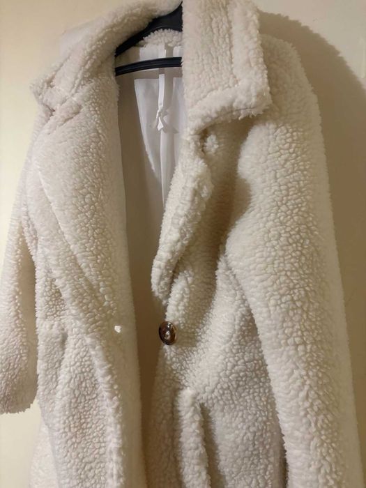 дамско  палто teddy bear- бяло
