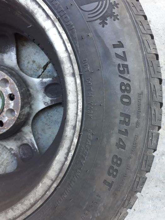 4 Anvelope M+S 175/80/14 cu jante aliaj 5x100