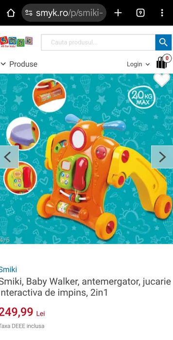 Antemergator 3 in 1 Smiki Baby Walker