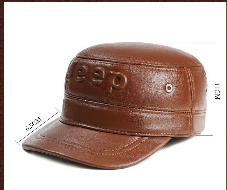 мужская кепка Jeep  из 100% натуральной кожи шапка мужской кажанная