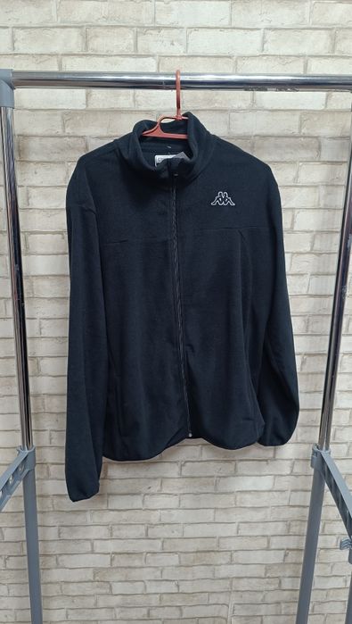Kappa мужская толстовка флисовая черная на молнии размер XL