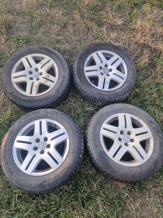 Jante de aliaj 5×100 cu anvelope de iarna 195/65/R15, golf 4