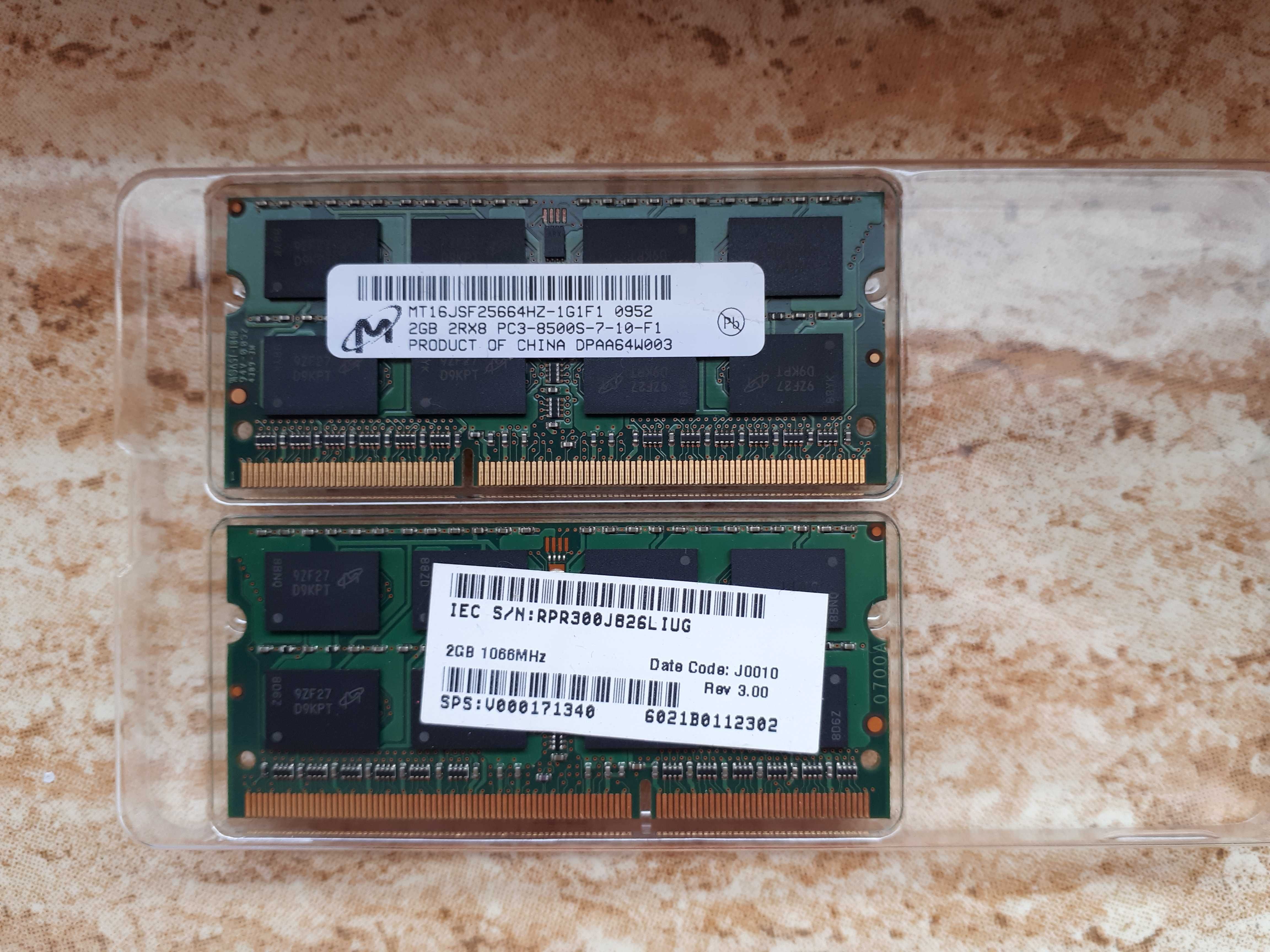 Memorie RAM laptop DDR3 1066MHz 2x2Gb