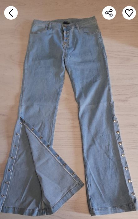 Blugi elastici cu capse