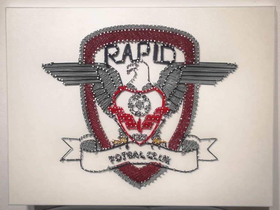 TABLOU unicat - lucrat manual ață și cuie