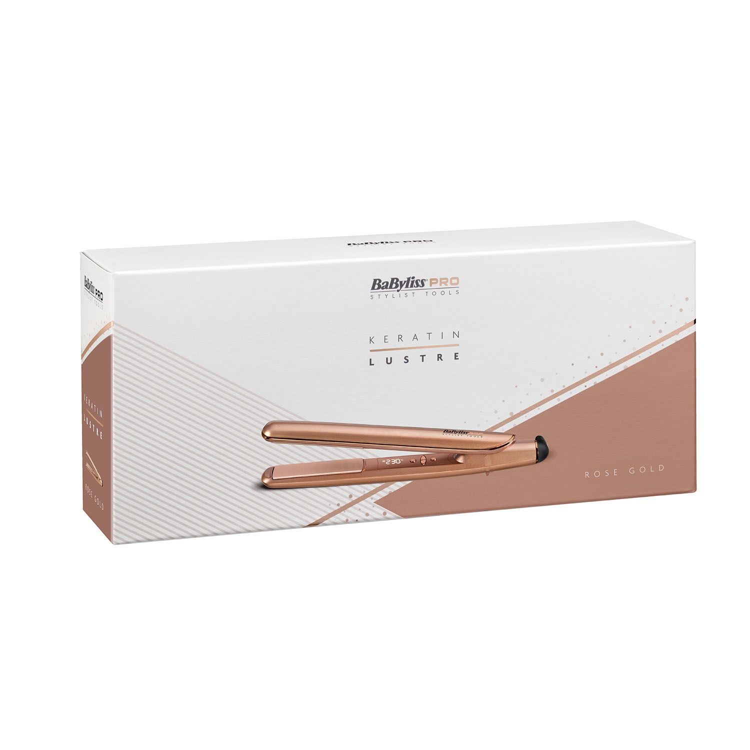 Keratin Lustre Hair Straightener Digital Ceramic Styler - Rose Gold